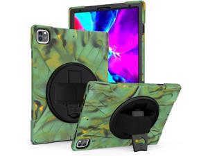 iPad Pro 12.9 2020 Case, Shockproof Heavy Duty Shield Durable Impact Drop-Protection, Kickstand, Handstrap, Case Cover for Apple iPad 12.9 (2020) [Camouflage]
