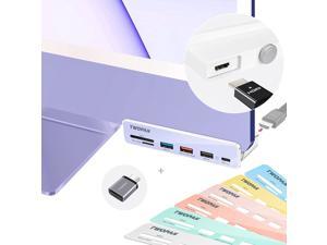 TWOPAN USB C Hub Multiport Adapter for iMac 2021, 7 in 1 iMac USB Adapter, USB 3.0 Hub HDMI for iMac 24/27 inch, USB Splitter with USB 3.2 Port, 4K HDMI, Micro/SD Card Readers & Multi Colored Panels