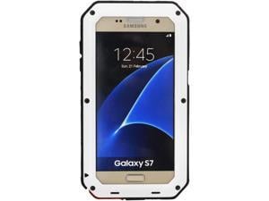 Galaxy S7 CaseMangix 3CAone Gorilla Glass Luxury Aluminum Alloy Protective Metal Extreme Shockproof Military Bumper Finger Scanner Cover Shell Case Skin Protector for Samsung Galaxy S7 White