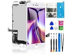 for iPhone 7 Plus Screen Replacement 5.5 Inch White, Diykitpl 3D Touch LCD Screen Digitizer Replacement for A1661,A1784,A1785, with Repair Tools Kit+Magnetic Screw Mats+Screen Protector