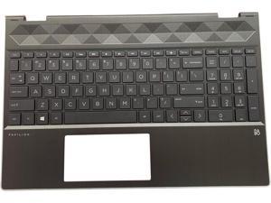 Replacement for HP Pavilion X360 15TCR000 15TCR 15CR 15CR0051OD Laptop Upper Case Palmrest Keyboard with Backlit Assembly Part L20849001 Top Cover Natural Silver with Grid  OEM