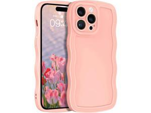 Case for iPhone 14 Pro Max Solid Color Wavy Edge Case Slim Soft TPU Gel Rubber Phone Cover Cute Curly Wave Frame Shape Bumper Women Girly Shockproof Protective Case 67 Inch Pink