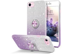 iPhone SE 2022 CaseiPhone SE Case 2020iPhone 8 CaseiPhone 7 Case Glitter Women Girly Sparkly Slim Ring Holder Shockproof Protective Phone Case Cover for iPhone SE 3rd2nd Gen87 47Purple