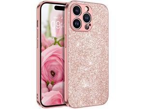 iPhone 14 Pro Max Case 67 InchGlitter Bling Sparkly Shiny Slim Women Girls Girly Hybrid Shockproof Protective Phone Cases Cover for iPhone 14 Pro Max Case 67 2022 NewRose GoldPink
