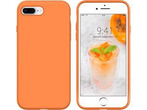 Case for iPhone 8 Plus iPhone 7 Plus Slim Silicone Non Slip Grip Soft Rubber Bumper Hybrid Hard Back Cover Protective Shockproof Girly Phone Case for iPhone 8 iPhone 7 55 Orange