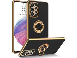 for Samsung Galaxy A53 5G Case 65 Inch with Rotatable Ring Holder Magnetic Kickstand Slim Women Girls Men Finger Loop Shockproof Protective Phone Cover for Samsung Galaxy A53 5G 2022Black