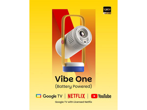 Projecteur Portable XGIMI Vibe One - 1080P, Batterie Intégrée, Son JBL, Google TV Avec Netflix - Autofocus, Compact, Pour Cinéma Maison Et Extérieur - 9