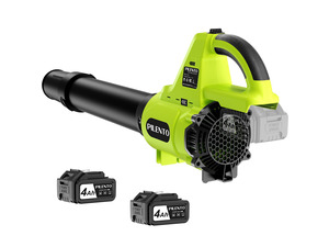 Cordless Leaf Blower with 2 x 4.0Ah Batteries and Fast Charger, 20V Lightweight Handheld Electric Blower, 3-Speed Battery Powered Blower for Patio, Driveway, Lawn Care, Dry Leaves and Light Debris