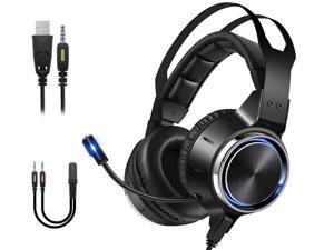 Gaming Headset for Xbox One PS4 PSP, Gamer Headphones with Noise Canceling Microphone & LED Light, Headphones Gaming with 7.1 Surround Sound Compatible with Laptop, PC, iOS, Android…