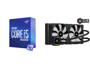 Intel Core i5-10600K Comet Lake 6-Core 4.1 GHz LGA 1200 125W BX8070110600K Desktop Processor Intel UHD Graphics 630 and CORSAIR iCUE H115i RGB PRO XT 280mm Radiator Dual 140mm PWM Fans Software Control Liquid CPU Cooler CW-9060044-WW Intel Core i5-10600K Comet Lake 6-Core 4.1 GHz LGA 1200 125W BX8070110600K Desktop Processor Intel UHD Graphics 630 and CORSAIR iCUE H115i RGB PRO XT 280mm Radiator Dual 140mm PWM Fans Software Control Liquid CPU Cooler CW-9060044-WW