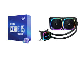 Intel Core i5-10600K Comet Lake 6-Core 4.1 GHz LGA 1200 125W BX8070110600K Desktop Processor Intel UHD Graphics 630 and Enermax AQUAFUSION 240 Addressable RGB All-in-one CPU Liquid Cooler for AM4 / LGA1200 240mm Radiator Dual-Chamber Water Intel Core i5-10600K Comet Lake 6-Core 4.1 GHz LGA 1200 125W BX8070110600K Desktop Processor Intel UHD Graphics 630 and Enermax AQUAFUSION 240 Addressable RGB All-in-one CPU Liquid Cooler for AM4 / LGA1200 240mm Radiator Dual-Chamber Water