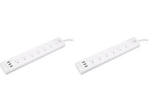 2 x Kasa Smart Wi-Fi Power Strip by TP-Link - Six Smart Outlets Control from Anywhere Energy Monitoring Works with Alexa Google Assistant No Hub Required