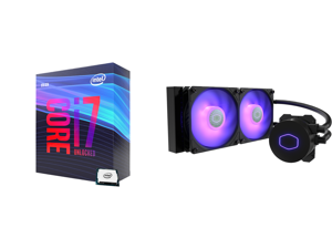 Intel Core i7-9700K Coffee Lake 8-Core 3.6 GHz (4.9 GHz Turbo) LGA 1151 (300 Series) 95W BX80684I79700K Desktop Processor Intel UHD Graphics 630 and CoolerMaster MasterLiquid ML240L RGB V2 Close-Loop AIO CPU Liquid Cooler 240 Radiator Dual Intel Core i7-9700K Coffee Lake 8-Core 3.6 GHz (4.9 GHz Turbo) LGA 1151 (300 Series) 95W BX80684I79700K Desktop Processor Intel UHD Graphics 630 and CoolerMaster MasterLiquid ML240L RGB V2 Close-Loop AIO CPU Liquid Cooler 240 Radiator Dual