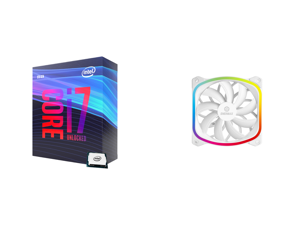Intel Core i7-9700K Coffee Lake 8-Core 3.6 GHz (4.9 GHz Turbo) LGA 1151 (300 Series) 95W BX80684I79700K Desktop Processor Intel UHD Graphics 630 and Enermax SquA 120mm Dual Light Loop RGB LED PWN Fan Plug Play Single Pack - White UCSQARGB12 Intel Core i7-9700K Coffee Lake 8-Core 3.6 GHz (4.9 GHz Turbo) LGA 1151 (300 Series) 95W BX80684I79700K Desktop Processor Intel UHD Graphics 630 and Enermax SquA 120mm Dual Light Loop RGB LED PWN Fan Plug Play Single Pack - White UCSQARGB12