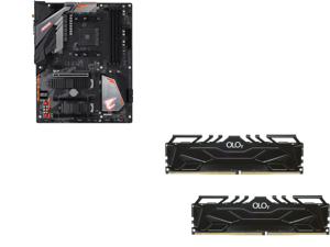 GIGABYTE B450 AORUS PRO WIFI (rev. 1.0) AM4 AMD B450 SATA 6Gb/s ATX AMD Motherboard and OLOy 32GB (2 x 16GB) 288-Pin DDR4 SDRAM DDR4 3200 (PC4 25600) Desktop Memory Model ND4U1632161DJ0DA