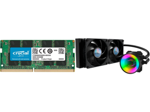 Crucial 8GB 260-Pin DDR4 SO-DIMM DDR4 2666 (PC4 21300) Laptop Memory Model CT8G4SFRA266 and MasterLiquid ML240 Mirror ARGB Close-Loop AIO CPU Liquid Cooler Mirror ARGB Pump 240 Radiator Dual SickleFlow 120mm 3rd Gen Dual Chamber Pump for AM Crucial 8GB 260-Pin DDR4 SO-DIMM DDR4 2666 (PC4 21300) Laptop Memory Model CT8G4SFRA266 and MasterLiquid ML240 Mirror ARGB Close-Loop AIO CPU Liquid Cooler Mirror ARGB Pump 240 Radiator Dual SickleFlow 120mm 3rd Gen Dual Chamber Pump for AM