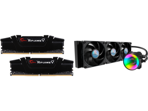 G.SKILL Ripjaws V Series 32GB (2 x 16GB) 288-Pin DDR4 SDRAM DDR4 3200 (PC4 25600) Desktop Memory Model F4-3200C16D-32GVK and MasterLiquid ML360 Mirror ARGB Close-Loop AIO CPU Liquid Cooler Mirror ARGB Pump 360 Radiator Triple SickleFlow 120 G.SKILL Ripjaws V Series 32GB (2 x 16GB) 288-Pin DDR4 SDRAM DDR4 3200 (PC4 25600) Desktop Memory Model F4-3200C16D-32GVK and MasterLiquid ML360 Mirror ARGB Close-Loop AIO CPU Liquid Cooler Mirror ARGB Pump 360 Radiator Triple SickleFlow 120