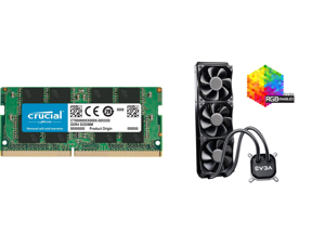 Crucial 8GB 260-Pin DDR4 SO-DIMM DDR4 2666 (PC4 21300) Laptop Memory Model CT8G4SFRA266 and EVGA CLC 360 400-HY-CL36-V1 All-In-One RGB LED CPU Liquid Cooler 3x FX12 120mm PWM Fans Intel AMD Crucial 8GB 260-Pin DDR4 SO-DIMM DDR4 2666 (PC4 21300) Laptop Memory Model CT8G4SFRA266 and EVGA CLC 360 400-HY-CL36-V1 All-In-One RGB LED CPU Liquid Cooler 3x FX12 120mm PWM Fans Intel AMD