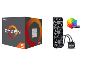AMD RYZEN 5 2600 6-Core 3.4 GHz (3.9 GHz Max Boost) Socket AM4 65W YD2600BBAFBOX Desktop Processor and EVGA CLC 360 400-HY-CL36-V1 All-In-One RGB LED CPU Liquid Cooler 3x FX12 120mm PWM Fans Intel AMD AMD RYZEN 5 2600 6-Core 3.4 GHz (3.9 GHz Max Boost) Socket AM4 65W YD2600BBAFBOX Desktop Processor and EVGA CLC 360 400-HY-CL36-V1 All-In-One RGB LED CPU Liquid Cooler 3x FX12 120mm PWM Fans Intel AMD