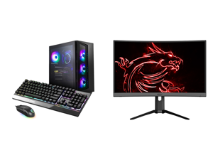 MSI AEGIS RS 10SD-034US - Intel Core i7-10700KF - 16 GB DDR4 - 1 TB HDD + 1 TB SSD - GeForce RTX 2070 SUPER - Windows 10 Home - Gaming Desktop and MSI Optix MAG272CQR 27" WQHD 2560 x 1440 2K Resolution 1ms (MPRT) 165Hz HDMI DisplayPort USB- MSI AEGIS RS 10SD-034US - Intel Core i7-10700KF - 16 GB DDR4 - 1 TB HDD + 1 TB SSD - GeForce RTX 2070 SUPER - Windows 10 Home - Gaming Desktop and MSI Optix MAG272CQR 27" WQHD 2560 x 1440 2K Resolution 1ms (MPRT) 165Hz HDMI DisplayPort USB-