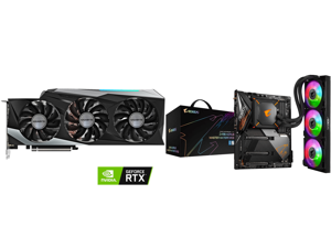 GIGABYTE GeForce RTX 3090 GAMING OC 24G Video Card GV-N3090GAMING OC-24GD and GIGABYTE Z490 AORUS MASTER WATERFORCE LGA 1200 Intel Z490 SATA 6Gb/s ATX Intel Motherboard GIGABYTE GeForce RTX 3090 GAMING OC 24G Video Card GV-N3090GAMING OC-24GD and GIGABYTE Z490 AORUS MASTER WATERFORCE LGA 1200 Intel Z490 SATA 6Gb/s ATX Intel Motherboard