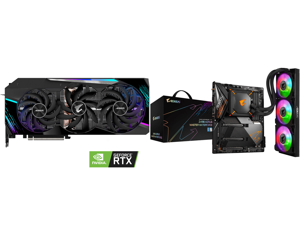GIGABYTE AORUS GeForce RTX 3090 MASTER 24GB Video Card GV-N3090AORUS M-24GD and GIGABYTE Z490 AORUS MASTER WATERFORCE LGA 1200 Intel Z490 SATA 6Gb/s ATX Intel Motherboard GIGABYTE AORUS GeForce RTX 3090 MASTER 24GB Video Card GV-N3090AORUS M-24GD and GIGABYTE Z490 AORUS MASTER WATERFORCE LGA 1200 Intel Z490 SATA 6Gb/s ATX Intel Motherboard