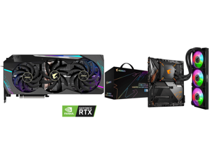 GIGABYTE AORUS GeForce RTX 3090 XTREME 24GB Video Card GV-N3090AORUS X-24GD and GIGABYTE Z490 AORUS MASTER WATERFORCE LGA 1200 Intel Z490 SATA 6Gb/s ATX Intel Motherboard GIGABYTE AORUS GeForce RTX 3090 XTREME 24GB Video Card GV-N3090AORUS X-24GD and GIGABYTE Z490 AORUS MASTER WATERFORCE LGA 1200 Intel Z490 SATA 6Gb/s ATX Intel Motherboard