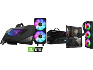 GIGABYTE AORUS GeForce RTX 3090 XTREME WATERFORCE 24G Graphics Card WATERFORCE All-in-One Cooling System 24GB 384-bit GDDR6X GV-N3090AORUSX W-24GD Video Card and GIGABYTE Z490 AORUS MASTER WATERFORCE LGA 1200 Intel Z490 SATA 6Gb/s ATX Intel GIGABYTE AORUS GeForce RTX 3090 XTREME WATERFORCE 24G Graphics Card WATERFORCE All-in-One Cooling System 24GB 384-bit GDDR6X GV-N3090AORUSX W-24GD Video Card and GIGABYTE Z490 AORUS MASTER WATERFORCE LGA 1200 Intel Z490 SATA 6Gb/s ATX Intel