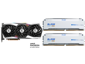 MSI Gaming Radeon RX 6800 XT 16GB GDDR6 PCI Express 4.0 CrossFireX Support Video Card RX 6800 XT GAMING X TRIO 16G and OLOy Blade RGB 16GB (2 x 8GB) 288-Pin DDR4 SDRAM DDR4 3600 (PC4 28800) Desktop Memory Model ND4U0836182BRWDE MSI Gaming Radeon RX 6800 XT 16GB GDDR6 PCI Express 4.0 CrossFireX Support Video Card RX 6800 XT GAMING X TRIO 16G and OLOy Blade RGB 16GB (2 x 8GB) 288-Pin DDR4 SDRAM DDR4 3600 (PC4 28800) Desktop Memory Model ND4U0836182BRWDE