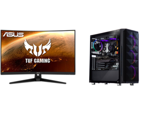 ASUS TUF Gaming VG328H1B 31.5" Full HD 1920 x 1080 165Hz (OC) 1ms (MPRT) HDMI VGA Extreme Low Motion Blur FreeSync Flicker-Free Built-in Speakers Backlit LED Curved Gaming Monitor and ABS Gladiator Gaming PC - Intel i7 10700KF - GeForce RTX ASUS TUF Gaming VG328H1B 31.5" Full HD 1920 x 1080 165Hz (OC) 1ms (MPRT) HDMI VGA Extreme Low Motion Blur FreeSync Flicker-Free Built-in Speakers Backlit LED Curved Gaming Monitor and ABS Gladiator Gaming PC - Intel i7 10700KF - GeForce RTX