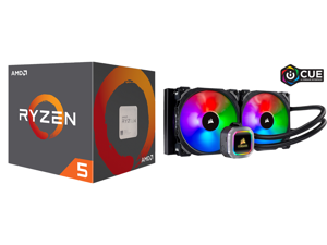 AMD RYZEN 5 2600 6-Core 3.4 GHz (3.9 GHz Max Boost) Socket AM4 65W YD2600BBAFBOX Desktop Processor and CORSAIR Hydro Series H115i RGB PLATINUM 280mm 2 x ML PRO 140mm RGB PWM Fans RGB Lighting Fan Control w/ Software Liquid CPU Cooler. CW-90 AMD RYZEN 5 2600 6-Core 3.4 GHz (3.9 GHz Max Boost) Socket AM4 65W YD2600BBAFBOX Desktop Processor and CORSAIR Hydro Series H115i RGB PLATINUM 280mm 2 x ML PRO 140mm RGB PWM Fans RGB Lighting Fan Control w/ Software Liquid CPU Cooler. CW-90