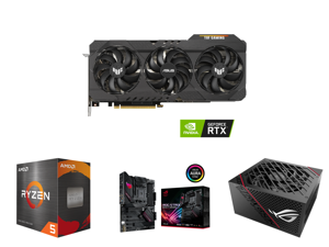 ASUS TUF Gaming GeForce RTX 3080 Ti 12GB GDDR6X PCI Express 4.0 x16 Video Card TUF-RTX3080TI-O12G-GAMING and AMD Ryzen 5 5600X 6-Core 3.7 GHz Socket AM4 65W 100-100000065BOX Desktop Processor and ASUS ROG Strix B550-F Gaming (WiFi 6) AMD AM ASUS TUF Gaming GeForce RTX 3080 Ti 12GB GDDR6X PCI Express 4.0 x16 Video Card TUF-RTX3080TI-O12G-GAMING and AMD Ryzen 5 5600X 6-Core 3.7 GHz Socket AM4 65W 100-100000065BOX Desktop Processor and ASUS ROG Strix B550-F Gaming (WiFi 6) AMD AM