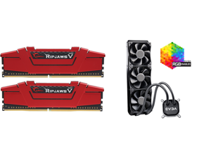 G.SKILL Ripjaws V Series 16GB (2 x 8GB) 288-Pin DDR4 SDRAM DDR4 3200 (PC4 25600) Desktop Memory Model F4-3200C16D-16GVRB and EVGA CLC 360 400-HY-CL36-V1 All-In-One RGB LED CPU Liquid Cooler 3x FX12 120mm PWM Fans Intel AMD G.SKILL Ripjaws V Series 16GB (2 x 8GB) 288-Pin DDR4 SDRAM DDR4 3200 (PC4 25600) Desktop Memory Model F4-3200C16D-16GVRB and EVGA CLC 360 400-HY-CL36-V1 All-In-One RGB LED CPU Liquid Cooler 3x FX12 120mm PWM Fans Intel AMD