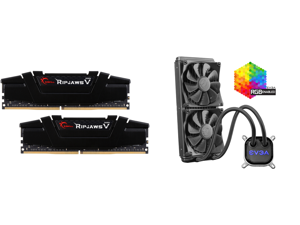 G.SKILL Ripjaws V Series 32GB (2 x 16GB) 288-Pin DDR4 SDRAM DDR4 3200 (PC4 25600) Desktop Memory Model F4-3200C16D-32GVK and EVGA CLC 280mm All-In-One RGB LED CPU Liquid Cooler 2x FX13 140mm PWM Fans Intel AMD 400-HY-CL28-V1 G.SKILL Ripjaws V Series 32GB (2 x 16GB) 288-Pin DDR4 SDRAM DDR4 3200 (PC4 25600) Desktop Memory Model F4-3200C16D-32GVK and EVGA CLC 280mm All-In-One RGB LED CPU Liquid Cooler 2x FX13 140mm PWM Fans Intel AMD 400-HY-CL28-V1