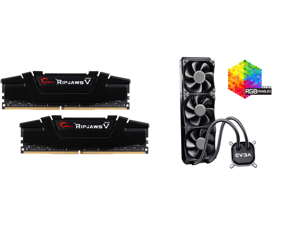 G.SKILL Ripjaws V Series 32GB (2 x 16GB) 288-Pin DDR4 SDRAM DDR4 3200 (PC4 25600) Desktop Memory Model F4-3200C16D-32GVK and EVGA CLC 360 400-HY-CL36-V1 All-In-One RGB LED CPU Liquid Cooler 3x FX12 120mm PWM Fans Intel AMD G.SKILL Ripjaws V Series 32GB (2 x 16GB) 288-Pin DDR4 SDRAM DDR4 3200 (PC4 25600) Desktop Memory Model F4-3200C16D-32GVK and EVGA CLC 360 400-HY-CL36-V1 All-In-One RGB LED CPU Liquid Cooler 3x FX12 120mm PWM Fans Intel AMD