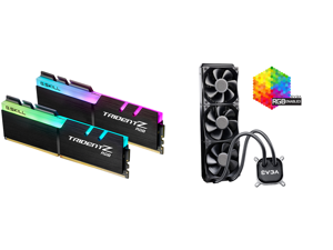 G.SKILL TridentZ RGB Series 32GB (2 x 16GB) 288-Pin DDR4 SDRAM DDR4 3200 (PC4 25600) Intel XMP 2.0 Desktop Memory Model F4-3200C16D-32GTZR and EVGA CLC 360 400-HY-CL36-V1 All-In-One RGB LED CPU Liquid Cooler 3x FX12 120mm PWM Fans Intel AMD G.SKILL TridentZ RGB Series 32GB (2 x 16GB) 288-Pin DDR4 SDRAM DDR4 3200 (PC4 25600) Intel XMP 2.0 Desktop Memory Model F4-3200C16D-32GTZR and EVGA CLC 360 400-HY-CL36-V1 All-In-One RGB LED CPU Liquid Cooler 3x FX12 120mm PWM Fans Intel AMD