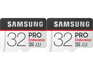 2 x SAMSUNG 32GB PRO Endurance microSDHC UHS-I/U1 Memory Card with Adapter Speed Up to 100MB/s (MB-MJ32GA/AM) 2 x SAMSUNG 32GB PRO Endurance microSDHC UHS-I/U1 Memory Card with Adapter Speed Up to 100MB/s (MB-MJ32GA/AM)