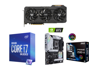 ASUS TUF Gaming GeForce RTX 3070 Ti 8GB GDDR6X PCI Express 4.0 x16 Video Card TUF-RTX3070TI-O8G-GAMING and Intel Core i7-10700K Comet Lake 8-Core 3.8 GHz LGA 1200 125W Desktop Processor w/ Intel UHD Graphics 630 and ASUS PRIME Z590-A LGA 12 ASUS TUF Gaming GeForce RTX 3070 Ti 8GB GDDR6X PCI Express 4.0 x16 Video Card TUF-RTX3070TI-O8G-GAMING and Intel Core i7-10700K Comet Lake 8-Core 3.8 GHz LGA 1200 125W Desktop Processor w/ Intel UHD Graphics 630 and ASUS PRIME Z590-A LGA 12