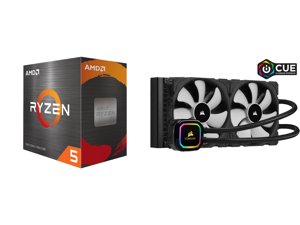 AMD Ryzen 5 5600X 3.7 GHz Socket AM4 100-100000065BOX Desktop Processor and CORSAIR iCUE H115i RGB PRO XT 280mm Radiator Dual 140mm PWM Fans Software Control Liquid CPU Cooler CW-9060044-WW AMD Ryzen 5 5600X 3.7 GHz Socket AM4 100-100000065BOX Desktop Processor and CORSAIR iCUE H115i RGB PRO XT 280mm Radiator Dual 140mm PWM Fans Software Control Liquid CPU Cooler CW-9060044-WW