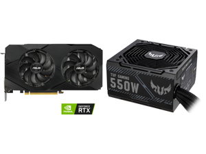 ASUS GeForce RTX 2060 DUAL EVO 6 GB GDDR6 Graphics Card (DUAL-RTX2060-6G-EVO) and ASUS TUF GAMING 550W Bronze PSU Power Supply Axial-tech Fan Design Dual Ball Fan Bearings 0dB Technology 80 PLUS Bronze Certification 80cm 8-pin CPU Connector ASUS GeForce RTX 2060 DUAL EVO 6 GB GDDR6 Graphics Card (DUAL-RTX2060-6G-EVO) and ASUS TUF GAMING 550W Bronze PSU Power Supply Axial-tech Fan Design Dual Ball Fan Bearings 0dB Technology 80 PLUS Bronze Certification 80cm 8-pin CPU Connector