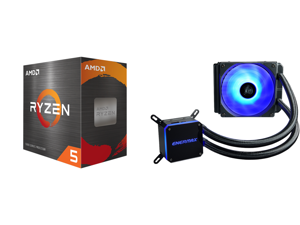 AMD Ryzen 5 5600X 3.7 GHz Socket AM4 100-100000065BOX Desktop Processor and Enermax LIQMAX III RGB 120 All-in-one CPU Liquid Cooler for AM4 / LGA1200 120mm Radiator Dual-Chamber Water Block RGB Fan AMD Ryzen 5 5600X 3.7 GHz Socket AM4 100-100000065BOX Desktop Processor and Enermax LIQMAX III RGB 120 All-in-one CPU Liquid Cooler for AM4 / LGA1200 120mm Radiator Dual-Chamber Water Block RGB Fan