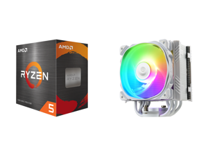 AMD Ryzen 5 5600X 3.7 GHz Socket AM4 100-100000065BOX Desktop Processor and Enermax ETS-T50 Axe Addressable RGB CPU Air Cooler 230W+ TDP for Intel/AMD Univeral Socket 5 Direct Contact Heat Pipes 120mm PWM Fan White: ETS-T50A-W-ARGB AMD Ryzen 5 5600X 3.7 GHz Socket AM4 100-100000065BOX Desktop Processor and Enermax ETS-T50 Axe Addressable RGB CPU Air Cooler 230W+ TDP for Intel/AMD Univeral Socket 5 Direct Contact Heat Pipes 120mm PWM Fan White: ETS-T50A-W-ARGB