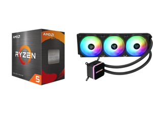 AMD Ryzen 5 5600X 3.7 GHz Socket AM4 100-100000065BOX Desktop Processor and Enermax LIQMAX III ARGB 360 Addressable RGB All-in-one CPU Liquid Cooler for AM4 / LGA1200 360mm Radiator Dual-Chamber Water Block ARGB Fan 5 Year Warranty AMD Ryzen 5 5600X 3.7 GHz Socket AM4 100-100000065BOX Desktop Processor and Enermax LIQMAX III ARGB 360 Addressable RGB All-in-one CPU Liquid Cooler for AM4 / LGA1200 360mm Radiator Dual-Chamber Water Block ARGB Fan 5 Year Warranty