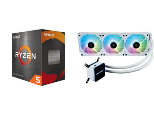 AMD Ryzen 5 5600X 3.7 GHz Socket AM4 100-100000065BOX Desktop Processor and Enermax LIQMAX III ARGB 360 Addressable RGB All-in-one CPU Liquid Cooler for AM4 / LGA1200 360mm Radiator Dual-Chamber Water Block ARGB Fan White 5 Year Warranty AMD Ryzen 5 5600X 3.7 GHz Socket AM4 100-100000065BOX Desktop Processor and Enermax LIQMAX III ARGB 360 Addressable RGB All-in-one CPU Liquid Cooler for AM4 / LGA1200 360mm Radiator Dual-Chamber Water Block ARGB Fan White 5 Year Warranty