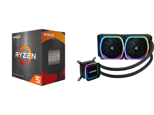 AMD Ryzen 5 5600X 3.7 GHz Socket AM4 100-100000065BOX Desktop Processor and Enermax AQUAFUSION 240 Addressable RGB All-in-one CPU Liquid Cooler for AM4 / LGA1200 240mm Radiator Dual-Chamber Water Block SquA RGB Fan 5 Year Warranty AMD Ryzen 5 5600X 3.7 GHz Socket AM4 100-100000065BOX Desktop Processor and Enermax AQUAFUSION 240 Addressable RGB All-in-one CPU Liquid Cooler for AM4 / LGA1200 240mm Radiator Dual-Chamber Water Block SquA RGB Fan 5 Year Warranty