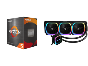 AMD Ryzen 5 5600X 3.7 GHz Socket AM4 100-100000065BOX Desktop Processor and Enermax AQUAFUSION 360 Addressable RGB All-in-one CPU Liquid Cooler for AM4 / LGA 1200 360mm Radiator Dual-Chamber Water Block SquA RGB Fans 5 Year Warranty AMD Ryzen 5 5600X 3.7 GHz Socket AM4 100-100000065BOX Desktop Processor and Enermax AQUAFUSION 360 Addressable RGB All-in-one CPU Liquid Cooler for AM4 / LGA 1200 360mm Radiator Dual-Chamber Water Block SquA RGB Fans 5 Year Warranty