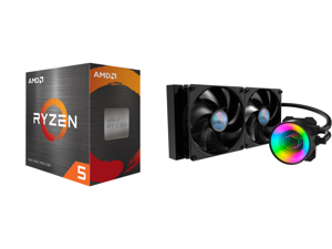 AMD Ryzen 5 5600X 3.7 GHz Socket AM4 100-100000065BOX Desktop Processor and MasterLiquid ML280 Mirror ARGB Close-Loop AIO CPU Liquid Cooler Mirror ARGB Pump 280 Radiator Dual SickleFlow 140mm 3rd Gen Dual Chamber Pump for AMD Ryzen/Intel 12 AMD Ryzen 5 5600X 3.7 GHz Socket AM4 100-100000065BOX Desktop Processor and MasterLiquid ML280 Mirror ARGB Close-Loop AIO CPU Liquid Cooler Mirror ARGB Pump 280 Radiator Dual SickleFlow 140mm 3rd Gen Dual Chamber Pump for AMD Ryzen/Intel 12