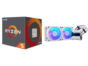 AMD RYZEN 5 2600 6-Core 3.4 GHz (3.9 GHz Max Boost) Socket AM4 65W YD2600BBAFBOX Desktop Processor and Phanteks Glacier One 240MPH D-RGB AIO Liquid CPU Cooler Infinity Mirror Pump Cap Design 2x Silent 120mm MP PWM Fans 2x D-RGB Halos Fan Fr AMD RYZEN 5 2600 6-Core 3.4 GHz (3.9 GHz Max Boost) Socket AM4 65W YD2600BBAFBOX Desktop Processor and Phanteks Glacier One 240MPH D-RGB AIO Liquid CPU Cooler Infinity Mirror Pump Cap Design 2x Silent 120mm MP PWM Fans 2x D-RGB Halos Fan Fr