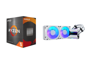 AMD Ryzen 5 5600X 3.7 GHz Socket AM4 100-100000065BOX Desktop Processor and Phanteks Glacier One 240MPH D-RGB AIO Liquid CPU Cooler Infinity Mirror Pump Cap Design 2x Silent 120mm MP PWM Fans 2x D-RGB Halos Fan Frames White AMD Ryzen 5 5600X 3.7 GHz Socket AM4 100-100000065BOX Desktop Processor and Phanteks Glacier One 240MPH D-RGB AIO Liquid CPU Cooler Infinity Mirror Pump Cap Design 2x Silent 120mm MP PWM Fans 2x D-RGB Halos Fan Frames White