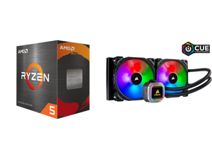 AMD Ryzen 5 5600X 3.7 GHz Socket AM4 100-100000065BOX Desktop Processor and CORSAIR Hydro Series H115i RGB PLATINUM 280mm 2 x ML PRO 140mm RGB PWM Fans RGB Lighting Fan Control w/ Software Liquid CPU Cooler. CW-9060038-WW. Support: Intel 12 AMD Ryzen 5 5600X 3.7 GHz Socket AM4 100-100000065BOX Desktop Processor and CORSAIR Hydro Series H115i RGB PLATINUM 280mm 2 x ML PRO 140mm RGB PWM Fans RGB Lighting Fan Control w/ Software Liquid CPU Cooler. CW-9060038-WW. Support: Intel 12
